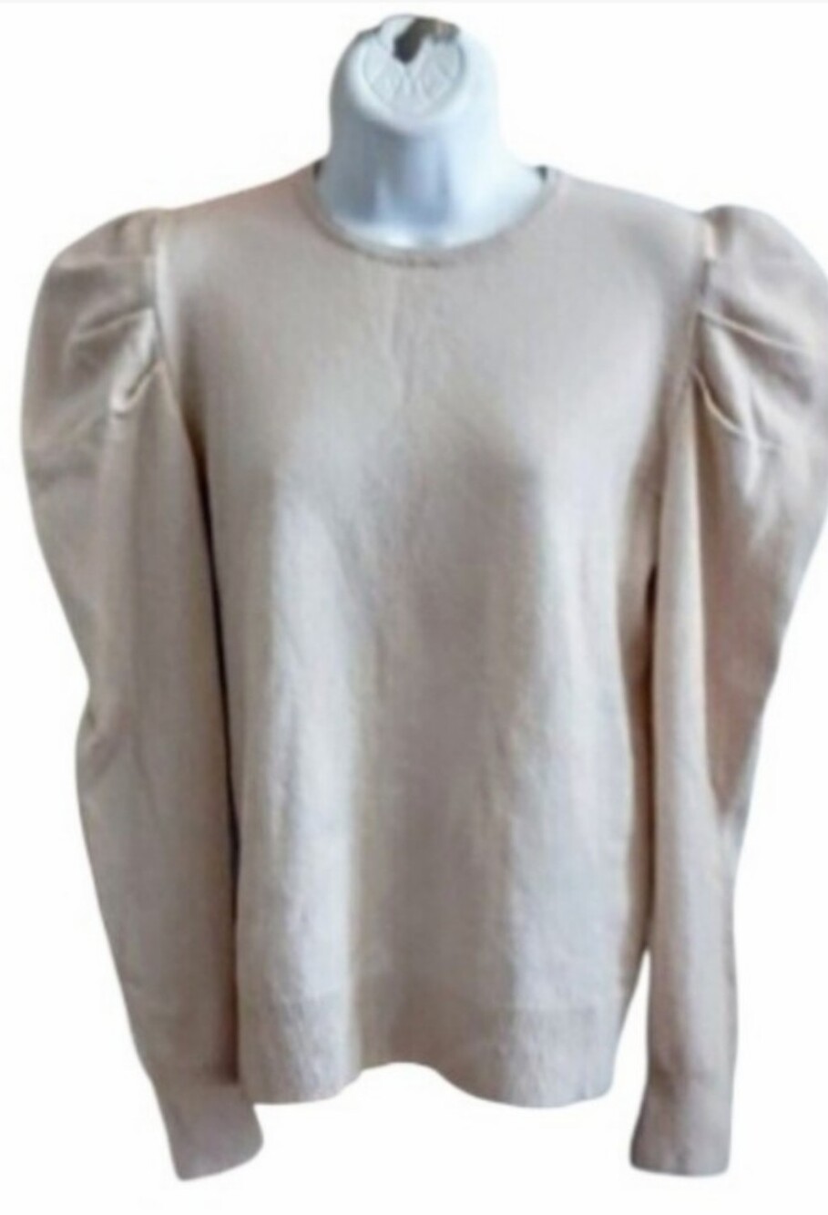 NM Cashmere Collection Puff Sleeve Crew Neck Sweater sz M